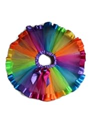 Apparel: Rush Dance BIRTHDAY RAINBOW RIBBON BOW Ballerina Girls Dress-Up Princess Costume Tutu (Large (5-7Y))