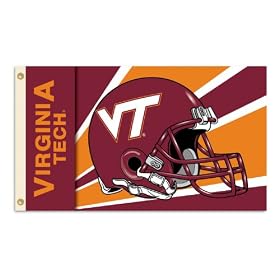 NCAA Virginia Tech Hokies 3-by-5 Foot Flag with Grommets - Helmet Design