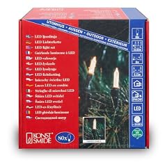 Konstsmide 6020-100 LED Minilichterkette (80 warm wei�e Dioden, Retro Design, 24V Au�entrafo, 4.8W, gr�nes Kabel)