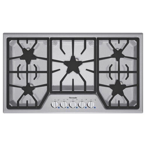 Buy Thermador : SGS365FS 36 Gas Cooktop with 5 Star Burners - Stainless Steel w/ Blue Indicator