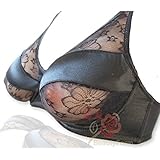 セクシー シリコンバスト 用 ブラジャー 人工乳房 シリコンブラ 女装 コスプレ (95D, ブラック)