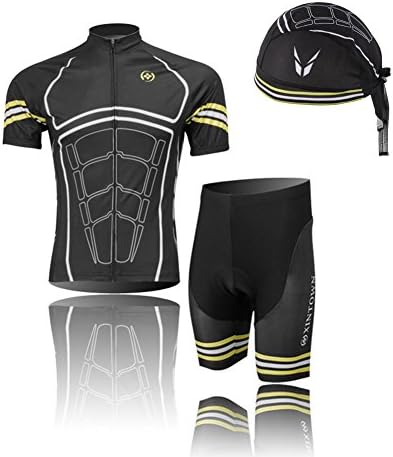 Strength Outdoor Biking Hiking Climbing Cycling Sportswear Suit Sweat-free (Short Jersey,3D Padded Shorts,cycling headband) XXL