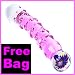 Pyrex Glass Dildo Pink with Flower