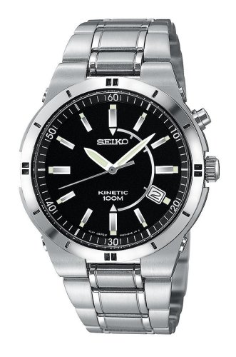 Seiko Men's Kinetic Silver-Tone Watch #SKA347