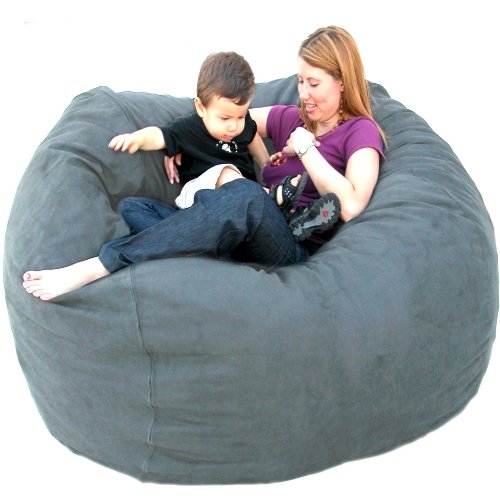 5-feet Grey Bean Bag Chair By Cozy Sac Love Seat