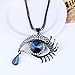 Qiyun Faceted Crystal Oval Tear Drop Bead Eye Shape Design Pendant Link Necklace