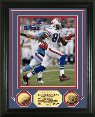 Terrell Owens First Game as a Buffalo Bill 24KT gold Photo Mint