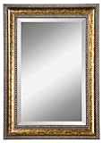 IMAGE OF Uttermost 14157 B Sinatra Vanity - Mirror Frame, Gold Leaf Undercoat with Blotched Brown Stain, Black Speckling and Dark Gray Glaze Finish