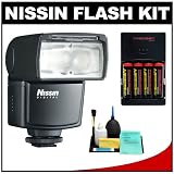 Nissin Digital Speedlite Di466 Flash Unit + Batteries & Charger + Cleaning Kit for Panasonic/Olympus E-5, E-30, E-3, Evolt E-420, E-620, Pen E-PL2 Digital SLR Cameras