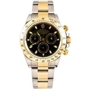 Rolex 40mm Stainless Steel & 18K Gold Daytona Model 116523 Black Stick Dial Inner Bezel Engraving Model