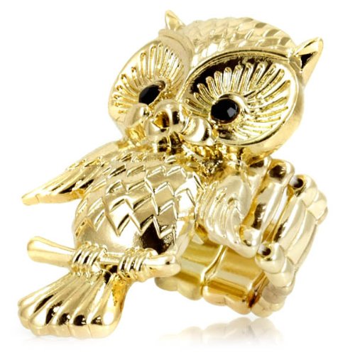 Outlet Item: Corys Owl Stretch Ring Gold