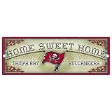 NFL Tampa Bay Buccaneers 6-by-17 Wood "Home Sweet Home" Cross Stitch Sign