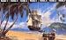 Beaching Pirate Ship Chair Rail Wall Mural