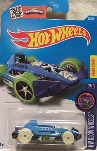 Hot Wheels 2016 HW Glow Wheels Arrow Dynamic 1:64 Scale Collectible Die Cast Metal Toy Car Model #7/10 on International Long Card