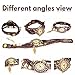 Belle (TM) Strap Weaved Beads Leather Bracelet Wrist Watch Dark Brown + Girls Charms Leather Weave + Bag