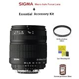 Sigma Zoom Wide Angle-Telephoto 28-300mm f/3.5-6.3 DG Macro Autofocus Lens for Nikon AF-D With Essential Accessory Kit Includes Protective 62MM UV Filter + Rear & front Snap On Lens Caps + 1 year Full Warranty