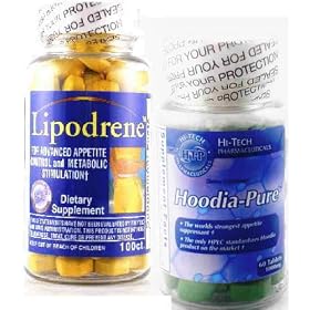 Lipodrene 90 Count and 1000mg Hoodia Pure 60 Count Combo Pack by Hi Tech Pharmaceuticals