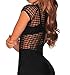 Shawhuwa Womens Sexy Sheer Caged Short Sleeve Bodysuit Jumpsuit Leotard M Black