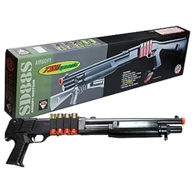 TSD Sports Single Shot Shell Loading Pump Action Spring Powered Airsoft Shotgun (Pistol Grip)