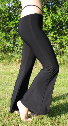Jogginghose Sporthose Bauchtanz Hose Hüfthose schwarz mit Hüftband und Stein