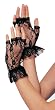 Wrist Length Fingerless Lace Gloves With Ruffle
