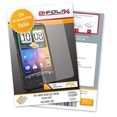 atFoliX FX-Antireflex Displayschutzfolie f�r HTC Desire HD (2-er Pack) - Displayschutz antireflektierend! H�chste Qualit�t - Made in Germany!
