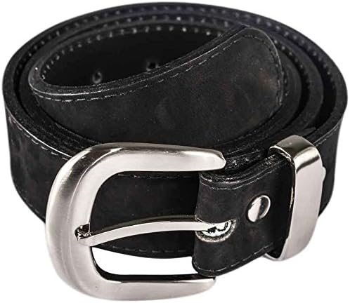 Atitlan Leather Black Suede Leather Money Belt 32