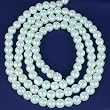 Light Green Round Glass Pearl Loose Beads 8mm 1 Strand