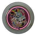 Ed Hardy "Pink / Blue Koi" Tattoo Neon Wall Clock Fish