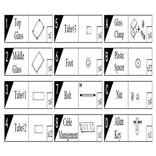 LCD TV 42 Inch Review: Popamazing® Black Tempered Glass 5 Shelves TV