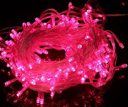 Holiday 32 Feet 100 Led Light String Christmas Party Fairy Light with Tail Plug with 8 Functions(RED)