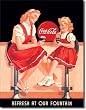 Coca Cola Coke Refresh at our Fountain Retro Vintage Tin Sign