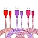 Micro USB Charger, Eversame [3-Pack] 3Ft 1M Premium Nylon Braided High Speed USB2.0 A Male to Micro B Charger Cable For Samsung Galaxy S6, HTC ONE M7, LG G4, and more(Red Purple Hot Pink)