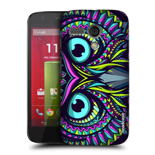 Head Case Designs Owl Aztec Animal Faces Protective Snap-on Hard Back Case Cover for Motorola Moto G