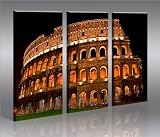Colosseo Rome * Tableau sur Toile avec Cadre en Bois Poster Tableaux