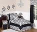 Black and White Isabella Girls Childrens and Teen Bedding 4 pc Twin Set Black and White Isabella Girls Childrens and Teen Bedding 4 pc Twin Set