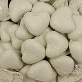 Ivory Foil Wrapped Belgian Milk Chocolate Hearts - 10 pack