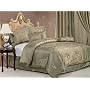 7 Pieces Luxury Sage Satin with Jacquard Swirl Comforter Set / Bed-in-a-bag Queen Size Bedding