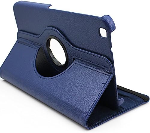 360 Degree Rotating Lichee Pattern Pu Leather Case Stand Cover for Samsung Galaxy Tab 3 8.0 T310 T311 (Dark Blue)