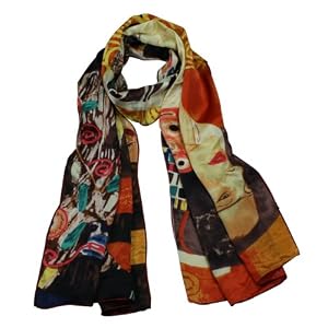 100% Luxurious Charmeuse Silk Gustav Klimt's "Judith II" aka "Giuditta Salome" Long Scarf Shawl