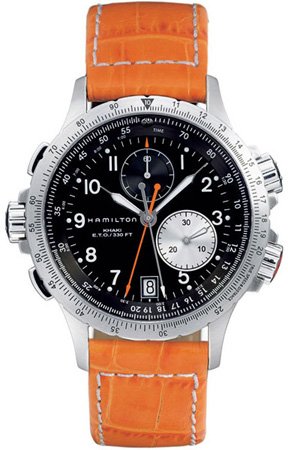 Hamilton Men's H77612333 Khaki ETO Black Chronograph Dial Watch