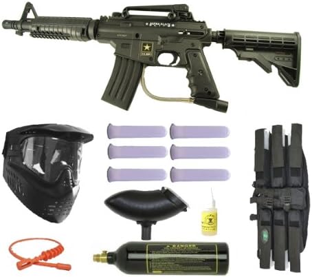 US Army Alpha Black Elite E-Grip Paintball Marker Gun 3Skull Mega Set