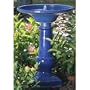 Smart Solar 25372RM1 Athena Glazed Blue Ceramic Birdbath Fountain With Solar on Demand