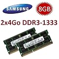 8Go m�moire - Kit double canal SAMSUNG original 2 x 4 Go 204 broches DDR3-1333 PC3-10600 SO-DIMM (2x M471B5273CH0-CH9) m�moire portable ordinateur DDR3 + Apple iMac (Mid 2010)