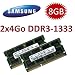 8Go m�moire - Kit double canal SAMSUNG original 2 x 4 Go 204 broches DDR3-1333 PC3-10600 SO-DIMM (2x M471B5273CH0-CH9) m�moire portable ordinateur DDR3 + Apple iMac (Mid 2010)