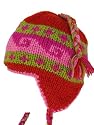 Kids Youth Girls Wool Chullo Fleece Lined SKI HAT Toque with EAR Flaps Winter Knit Beanie Mountaineering Skull Cap - Red / Pink / Green - Plum G