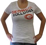 Georgia Bulldogs Womens Burnout Slim Fit White T-Shirt by Step Ahead