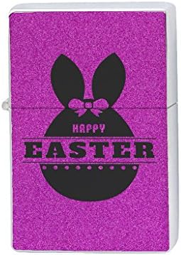 Happy Easter Bunny Egg Silver Flip Top Lighter