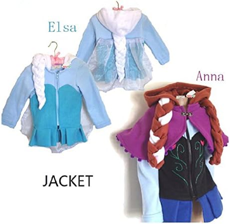 Santana Fashion Winter Elsa Anna Kid Child Cosplay Jacket (7, Anna)