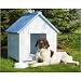 NewAgePet Medium All Weather Insulated Dog House -Bunk House with Small Door, White/Blue, Medium, for Pets up to 60 Pounds